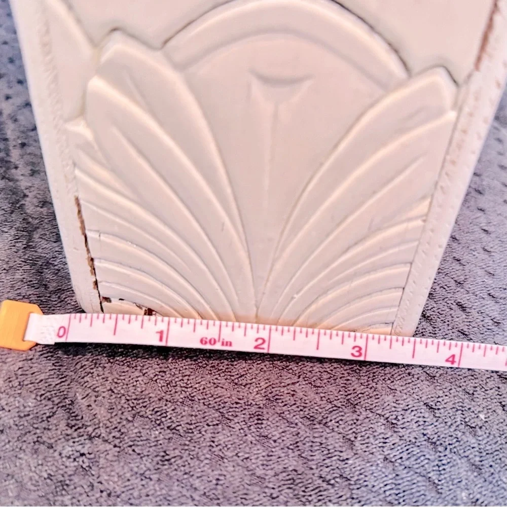 SHABBY CHIC Wooden Vintage Ivory Chippy Painted Desk Organizer Wood Box Mail Bin